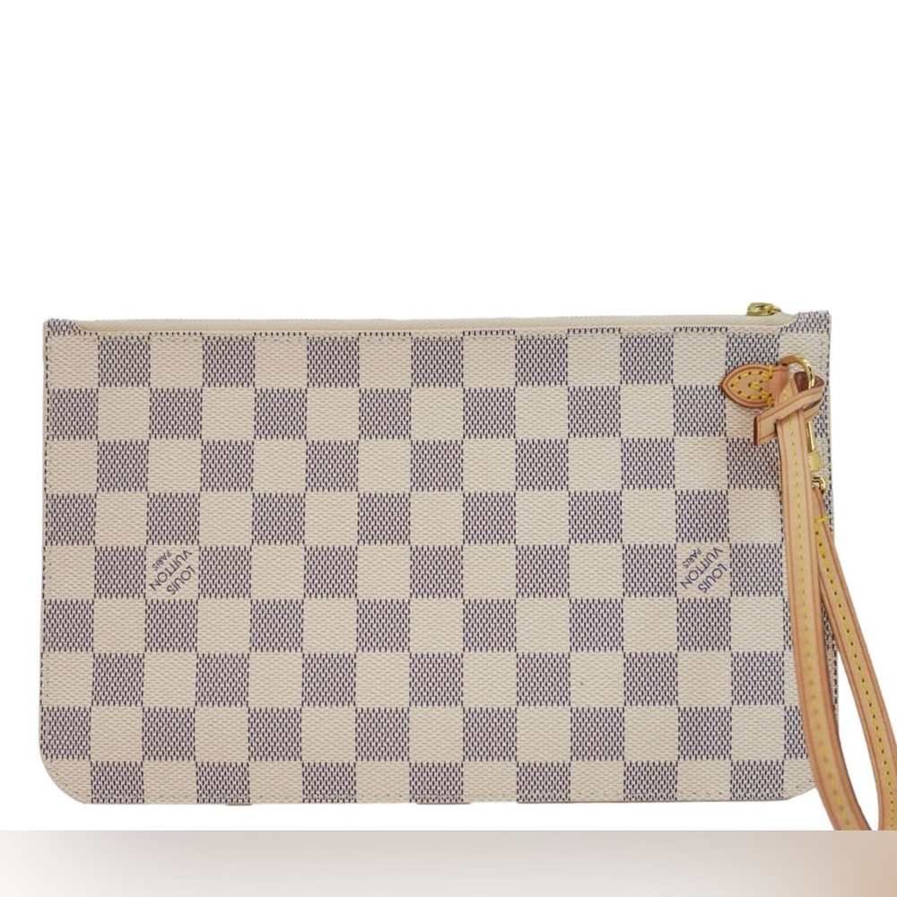 Louis Vuitton Neverfull Damier Azur Pochette Wristlet